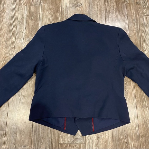 Abercrombie Navy Double-breasted Crop-style Blazer (Size L) - Picture 4 of 6